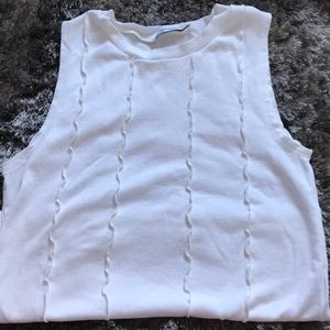 Cream Tank Top with ruffles